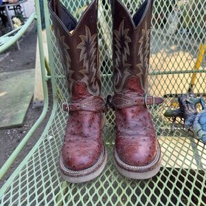 WOMENS JUSTIN FULL QUILL COWGIRL BOOTS  6B LIKE NEW WITH SPURS